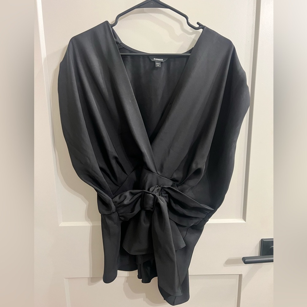 Express Black Satin Blouse